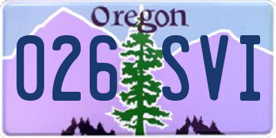 OR license plate 026SVI