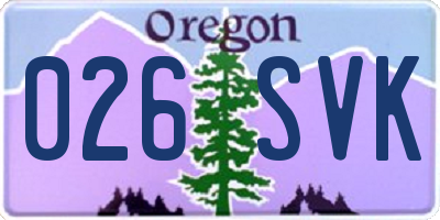 OR license plate 026SVK