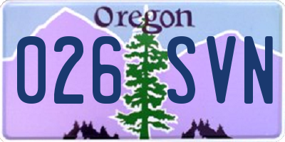 OR license plate 026SVN