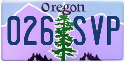 OR license plate 026SVP