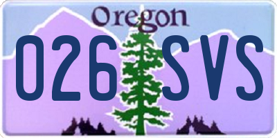 OR license plate 026SVS