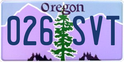 OR license plate 026SVT