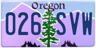OR license plate 026SVW