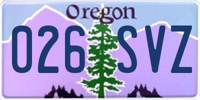 OR license plate 026SVZ