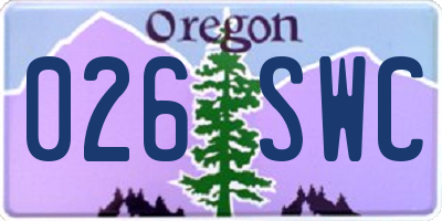OR license plate 026SWC