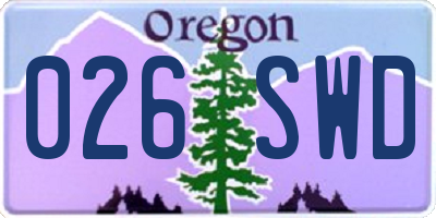 OR license plate 026SWD
