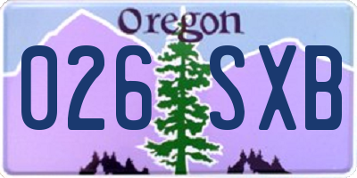 OR license plate 026SXB