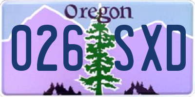 OR license plate 026SXD