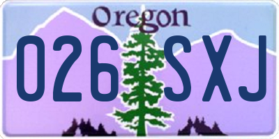 OR license plate 026SXJ