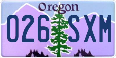 OR license plate 026SXM