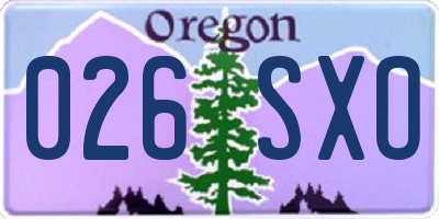OR license plate 026SXO