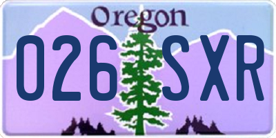 OR license plate 026SXR