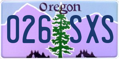 OR license plate 026SXS