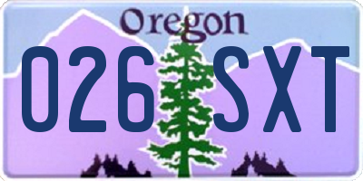 OR license plate 026SXT