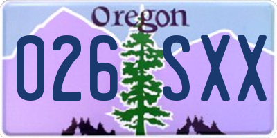 OR license plate 026SXX