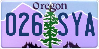 OR license plate 026SYA