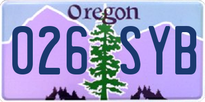 OR license plate 026SYB