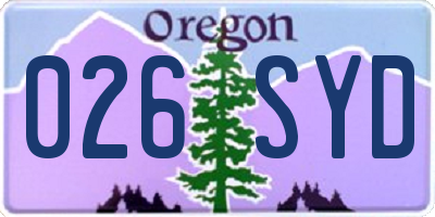 OR license plate 026SYD