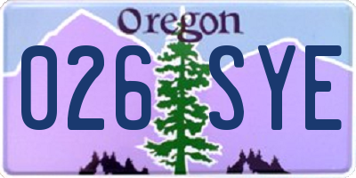 OR license plate 026SYE