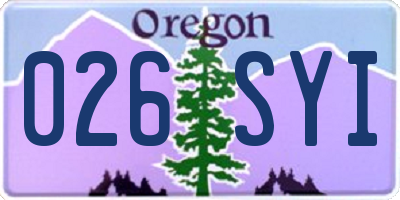 OR license plate 026SYI