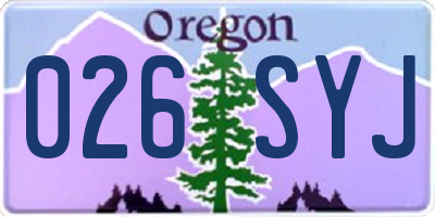 OR license plate 026SYJ