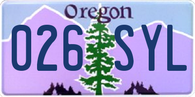 OR license plate 026SYL