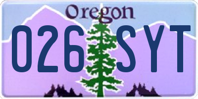 OR license plate 026SYT