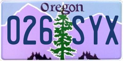 OR license plate 026SYX