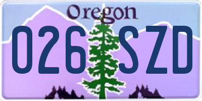 OR license plate 026SZD