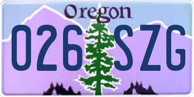OR license plate 026SZG