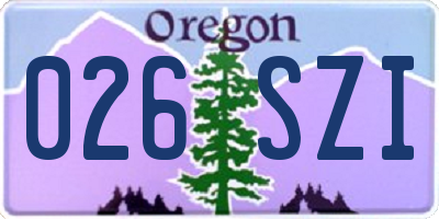 OR license plate 026SZI