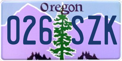 OR license plate 026SZK