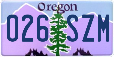 OR license plate 026SZM