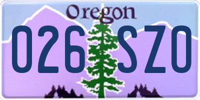 OR license plate 026SZO
