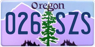 OR license plate 026SZS