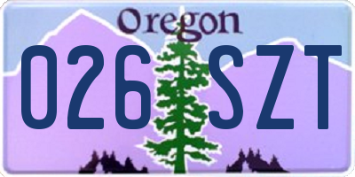 OR license plate 026SZT