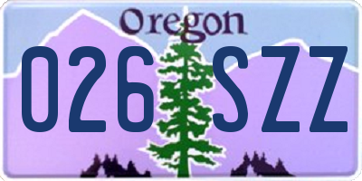 OR license plate 026SZZ
