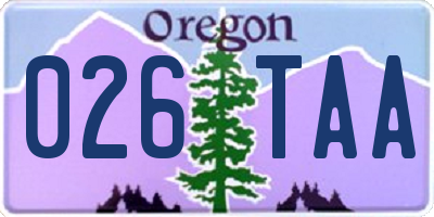 OR license plate 026TAA