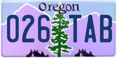OR license plate 026TAB