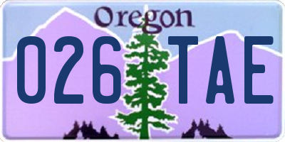 OR license plate 026TAE