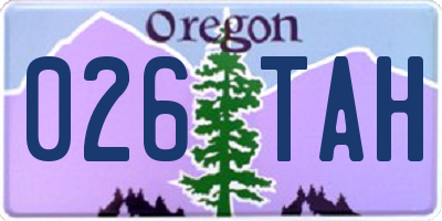 OR license plate 026TAH