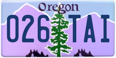 OR license plate 026TAI