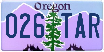 OR license plate 026TAR