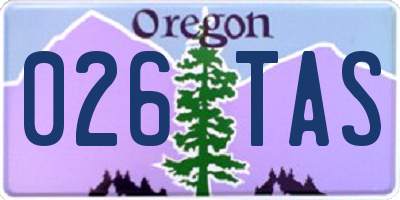 OR license plate 026TAS