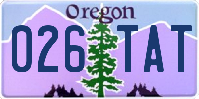 OR license plate 026TAT