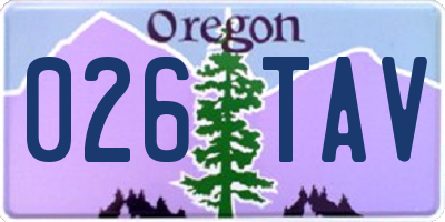 OR license plate 026TAV