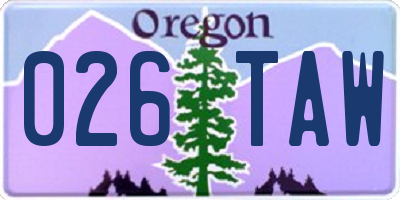 OR license plate 026TAW