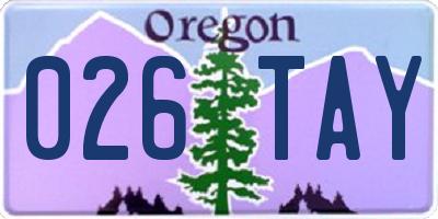 OR license plate 026TAY