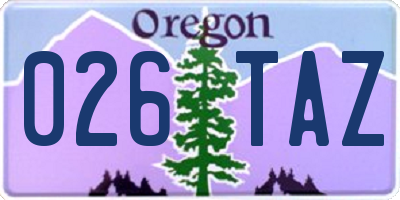 OR license plate 026TAZ