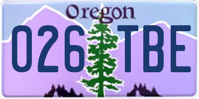 OR license plate 026TBE